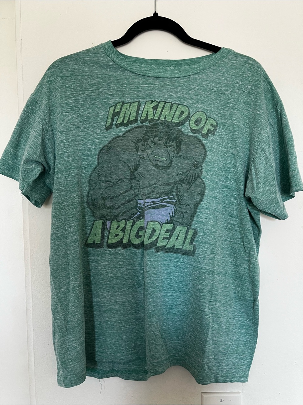 Marvel Men's Heather Green Hulk Graphic Tee